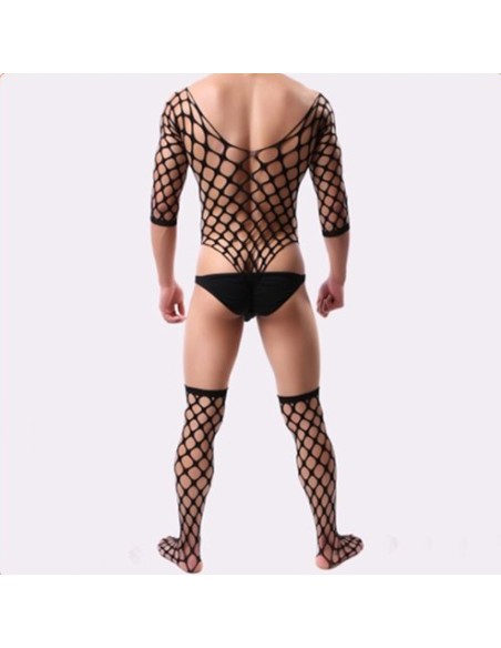 Combi Filet avec Chaussettes Noir