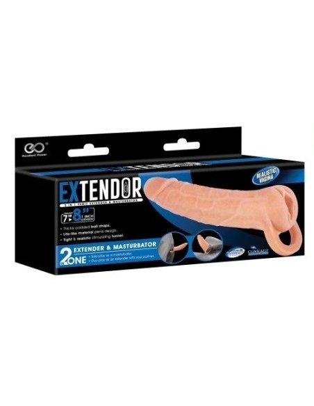 Gaine de pénis + masturbateur EXTENDOR 8 - 19 x 4.5cm