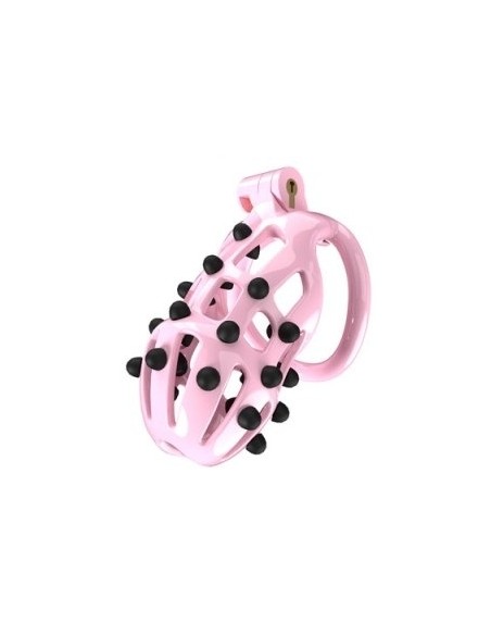 Cage de chasteté Point Up L Rose 10 x 4cm