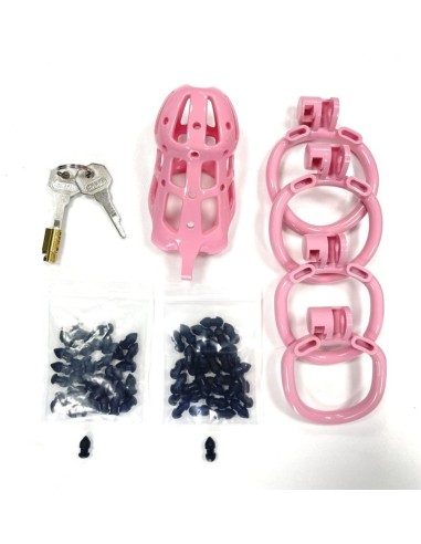 Cage de chasteté Point Up L Rose 10 x 4cm
