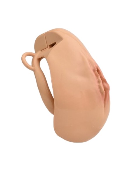 Cage de Chasteté avec Harnais Sislab 5.5 x 3.5cm Beige