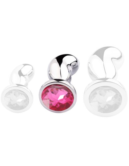 Plug Bijou Bean Silver M 7 x 3cm Rose Plug Bijou Bean Silver M 7 x 3cm Rose