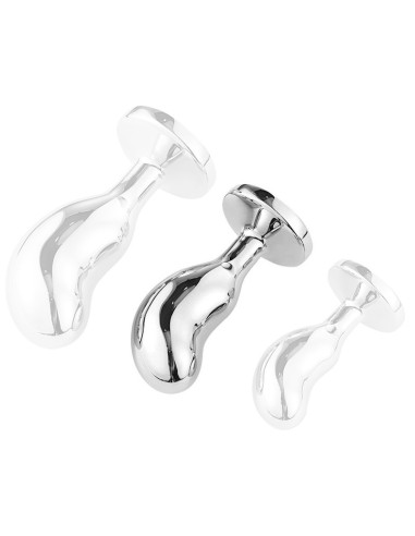 Plug Bijou Bean Silver M 7 x 3cm Rose