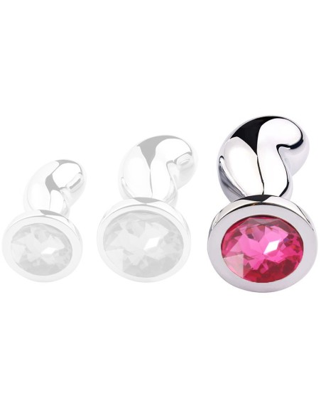 Plug bijou Bean Silver L 9 x 3.5cm Rose Plug bijou Bean Silver L 9 x 3.5cm Rose