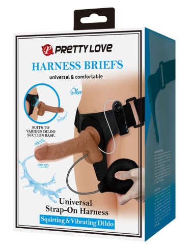 Gode Ceinture Vibrant Éjaculateur Oher 15 x 4cm Marron