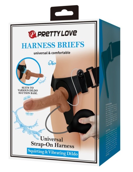 Gode Ceinture Vibrant Éjaculateur Oher 15 x 4cm Marron