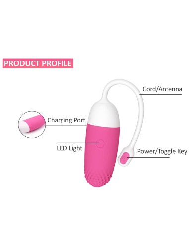 Oeuf vibrant Vini Contrôle à distance 10 x 3.6 cm