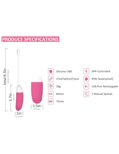 Oeuf vibrant Vini Contrôle à distance 10 x 3.6 cm