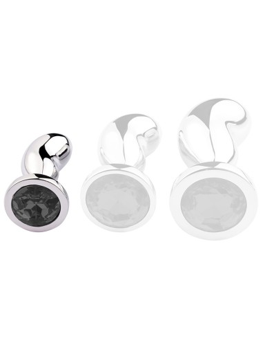 Plug Bijou Bean Silver S 6 x 2.3cm Noir