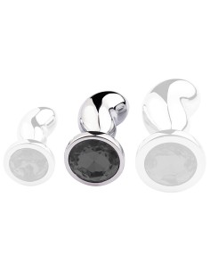 Plug Bijou Bean Silver M 7 x 3cm Noir