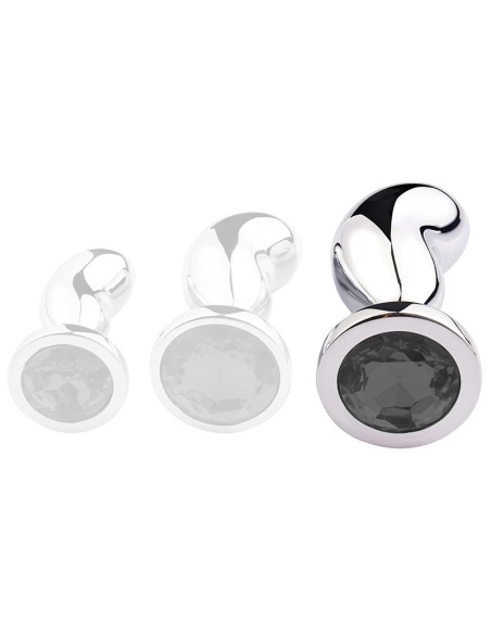 Plug Bijou Bean Silver L 9 x 3.5cm Noir Plug Bijou Bean Silver L 9 x 3.5cm Noir