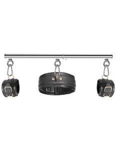 Kit Barre de maintien Collier et Menottes Simply Dom Noir