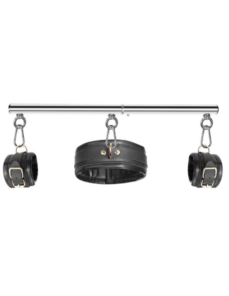 Kit Barre de maintien Collier et Menottes Simply Dom Noir Kit Barre de maintien Collier et Menottes Simply Dom Noir