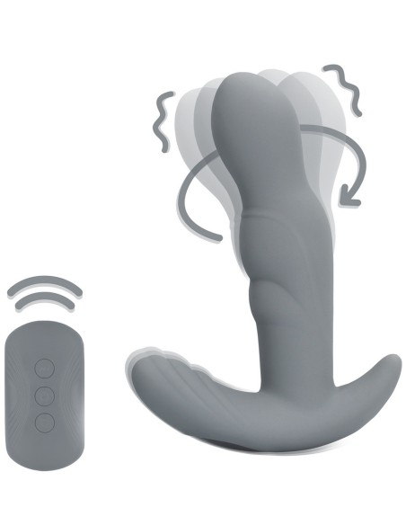 Stimulateur Prostatique Vibrant Rotatif Gothamey 11.5 x 3.4cm Gris