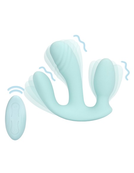 Double Plug Vibrant THREE IN ONE 10 x 3.2cm Bleu