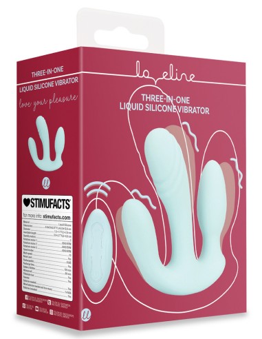 Double Plug Vibrant THREE IN ONE 10 x 3.2cm Bleu