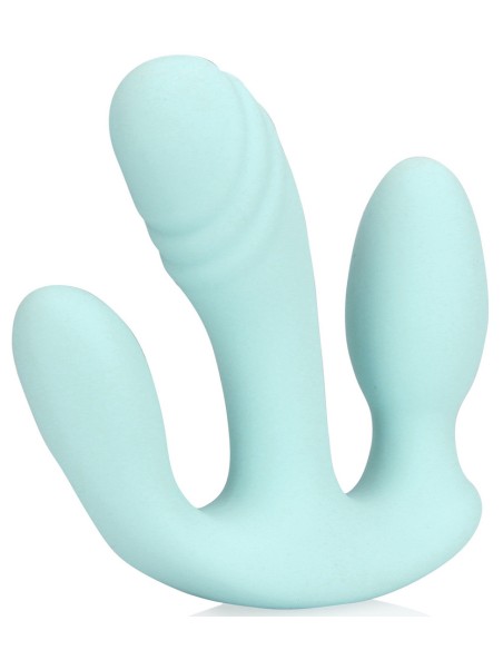 Double Plug Vibrant THREE IN ONE 10 x 3.2cm Bleu