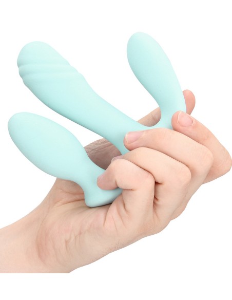 Double Plug Vibrant THREE IN ONE 10 x 3.2cm Bleu