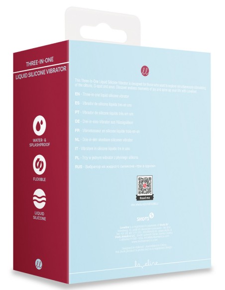 Double Plug Vibrant THREE IN ONE 10 x 3.2cm Bleu