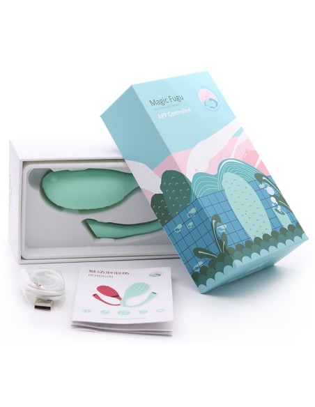 Oeuf vibrant Fugu Contrôle à distance 7 x 3.5 cm Vert