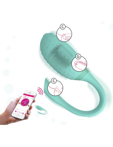 Oeuf vibrant Fugu Contrôle à distance 7 x 3.5 cm Vert