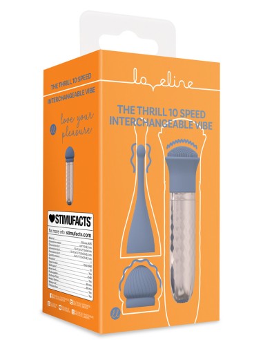 Le Thrill - Vibrateur Interchangeable 10 Vitesses - Bleu