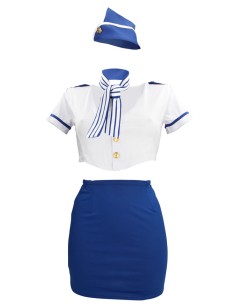 Costume sexy d'Hôtesse de l'air Stewardness S/M