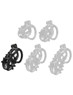 Cage de chasteté Point Up L 10 x 4 cm Noire