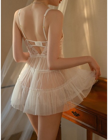 Nuisette en Dentelle Fancybeauty Blanche
