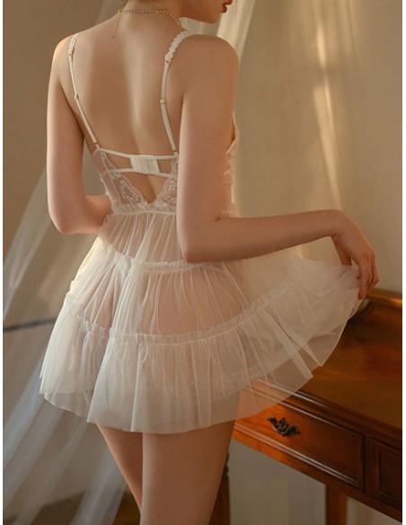 Nuisette en Dentelle Fancybeauty Blanche