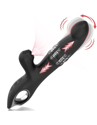 Vibro Rabbit Vibections 14 x 3.5cm Noir
