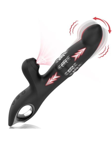 Vibro Rabbit Vibections 14 x 3.5cm Noir Vibro Rabbit Vibections 14 x 3.5cm Noir