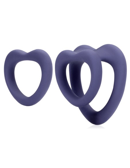 Lot de 2 Cockrings Coeur Silicone Purple Storm Diamètre 35mm