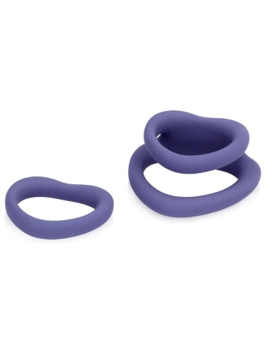 Lot de 2 Cockrings Coeur Silicone Purple Storm Diamètre 35mm