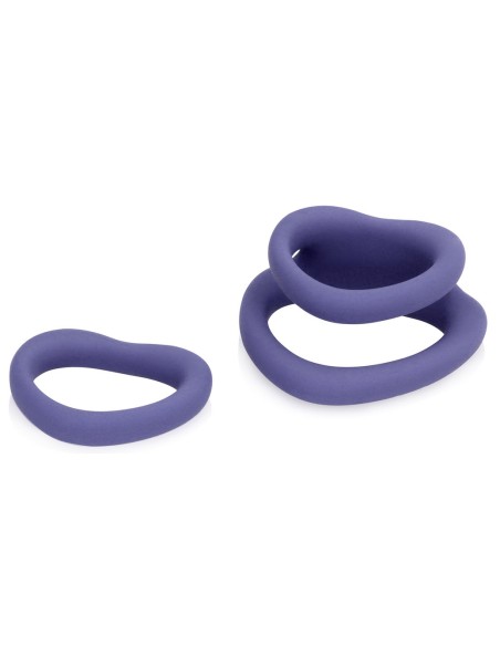 Lot de 2 Cockrings Coeur Silicone Purple Storm Diamètre 35mm
