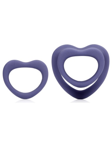 Lot de 2 Cockrings Coeur Silicone Purple Storm Diamètre 35mm