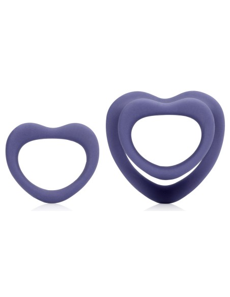 Lot de 2 Cockrings Coeur Silicone Purple Storm Diamètre 35mm