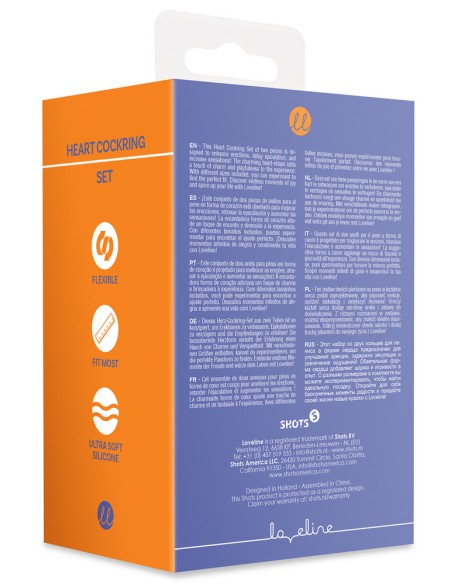 Lot de 2 Cockrings Coeur Silicone Purple Storm Diamètre 35mm