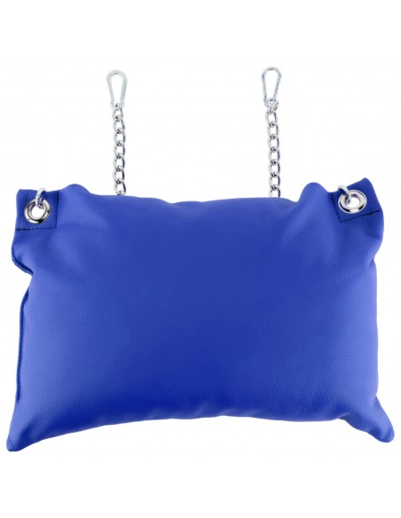 Coussin en cuir 23 x 32cm + Chaînes Bleu