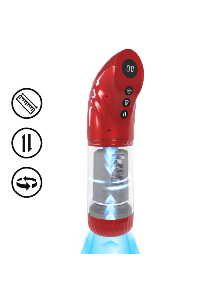 Masturbateur Strokemate Rotation et Va-et-Vient Rouge