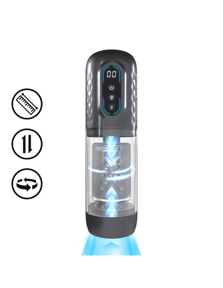 Masturbateur Vortex Va-et-Vient et Rotation Noir Masturbateur Vortex Va-et-Vient et Rotation Noir