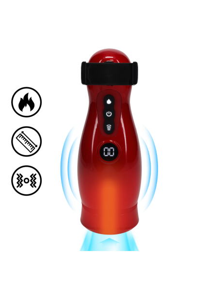 Masturbateur Virtuo Vibrations et Succion Rouge