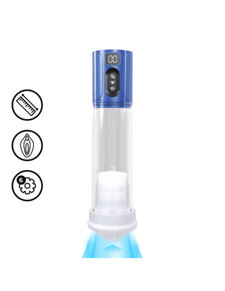 Pompe à pénis Hyperlift 22 x 7 cm Bleue