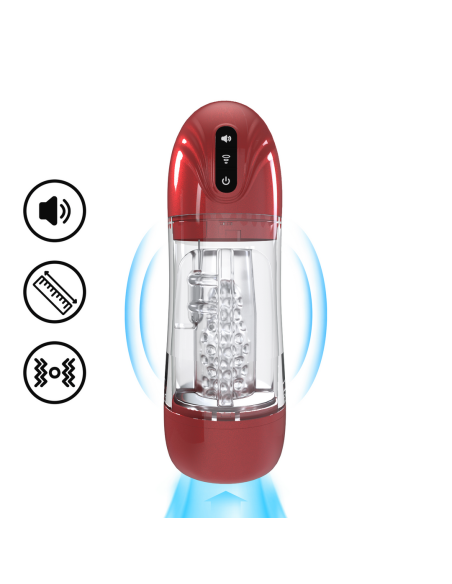 Masturbateur Sonicpull Vibrations et Succion Rouge