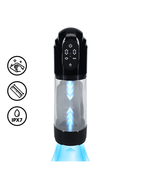 Masturbateur TechnoThrust Vibration et Succion Noir