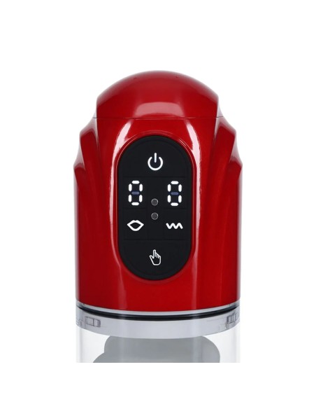 Masturbateur TechnoThrust Vibrations et Succion Rouge