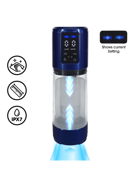 Masturbateur Ultralift Vibrations et Succion Bleu