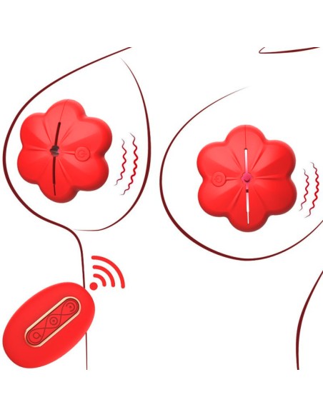 Pinces à Seins Vibrantes Flower Cheast Rouges