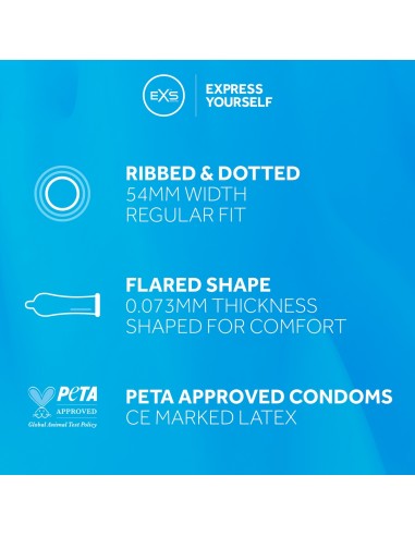 Préservatifs Ribbed & Dotted 54mm x12