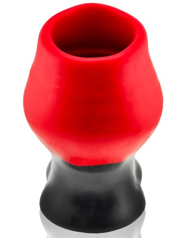 Plug Tunnel Super Max Pighole XXXL Noir-Rouge 15 x 11.5cm